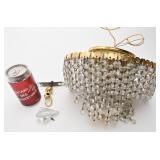 Plafonnier vintage, avec chapelets de pampilles