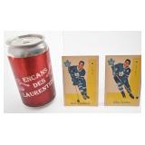 2 anciennes cartes de hockey, 1958-59,