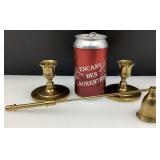 2 chandeliers en laiton, avec éteignoir