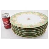 8 assiettes Czechoslovakia, peintes main