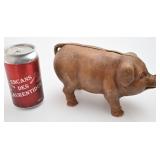 Antique arrêt de porte cochon, en fonte,