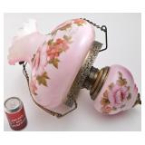 Lampe suspendue, vintage, en métal et en verre