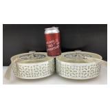 2 boîtes orientales argentées