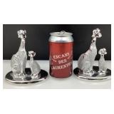 2 figurines de chiens, en porcelaine, Italy