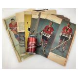 5 pages originales avec joueurs de hockey,