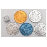 5 piï¿½ces doubloons de mardi gras, de krewe,