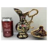 Vide-poches en verre de Bohï¿½me et vase