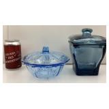 Bonbonniï¿½re et pot en verre, avec couvercle