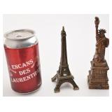 Statue de la Libertï¿½ et tour Eiffel, en mï¿½tal