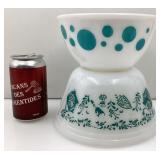 2 bols vintage, Hazel Atlas Polka dots et Federal