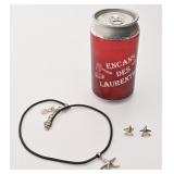 Ensemble collier et boucles d'oreilles en argent