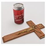 Crucifix en bois et en mï¿½tal, 10'' x 6'',