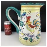 Pichet en cï¿½ramique Green Rooster, 11''