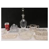 Carafe ï¿½ vin, 2 beurriers, sucrier, beurrier