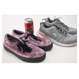 2 paires d'espadrilles, Vans et Fila, femme,