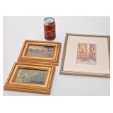 3 cadres, Aquarelle de F. Di Stefano,