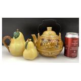 Thï¿½iï¿½re Mid-Century, avec glaï¿½ure majolique, et