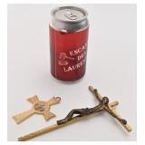 Crucifix et croix avec image du pape Jean-Paul II