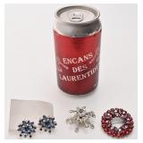 3 bijoux Sherman, 2 broches et boucles d'oreilles