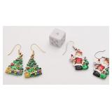 2 paires de boucles d'oreilles de Noël