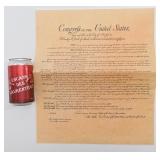 Reproduction du United States Bill of Rights, sur