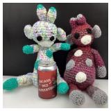 2 peluches vaches, faites main