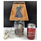 Lampe de table artisanale, pot Mason, les