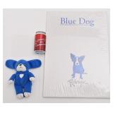 Calendrier Blue Dog, 1977, et peluche