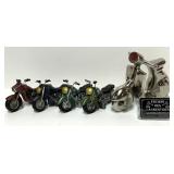 Modèles réduits de motos, dont en aluminium