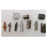 Lot de mini statuettes religieuses, dont