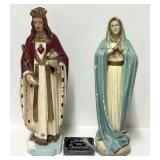 2 sculptures religieuses, en pltre