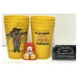 Lot McDonald, 6 verres et 1 aimant, vintage