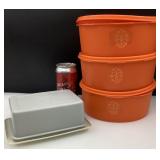 3 plats Tupperware et beurrier