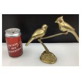 Statuettes d'oiseaux sur branche, en laiton