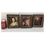 3 petits cadres, réimpressions d'artistes
