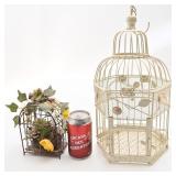 2 cages à oiseaux décoratives, en métal