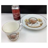 Assiette et tasse pape Jean-Paul II, 1984