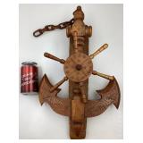 *Ancre à bateau décorative, en bois, à suspendre