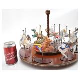 *Carrousel avec animaux en porcelaine TFM,