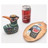 2 oeuvres Premiï¿½res Nations, bougeoir et