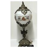 Lampe vintage, en laiton et en verre,