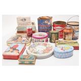 Lot d'anciennes boï¿½tes en mï¿½tal et en carton,