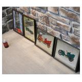 4 miroirs avec anciennes voitures, vintage