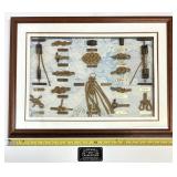 Cadre vitrï¿½ avec collection de noeuds marins