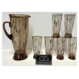 Pichet avec 6 verres, vintage