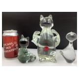3 chats en verre soufflï¿½