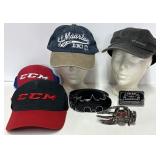 Casquettes, dont 1 Stetson, ceinture en cuir XXL