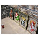 4 miroirs reprï¿½sentant les 4 saisons, vintage