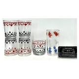 6 verres ï¿½ moutarde, vintage, 3 modï¿½les