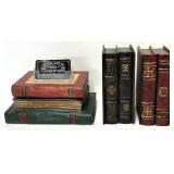 3 coffres en bois en forme de livres, vintage